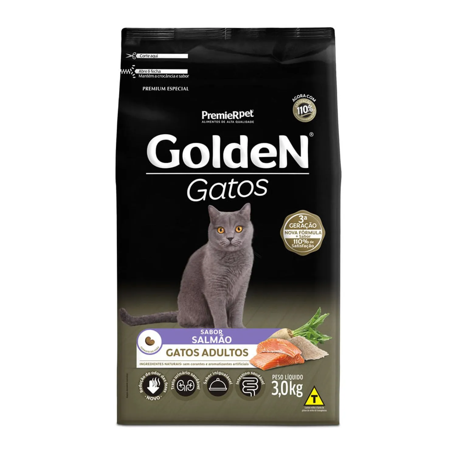 Golden gatos Ad Salmão 3KG